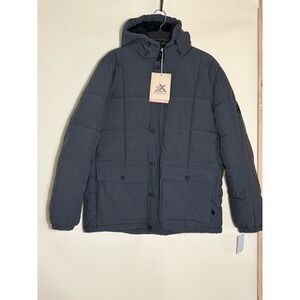 ZeroXposur Quilted Hooded Puffer Jacket Black ThermoCloud Coat Men Large NWT